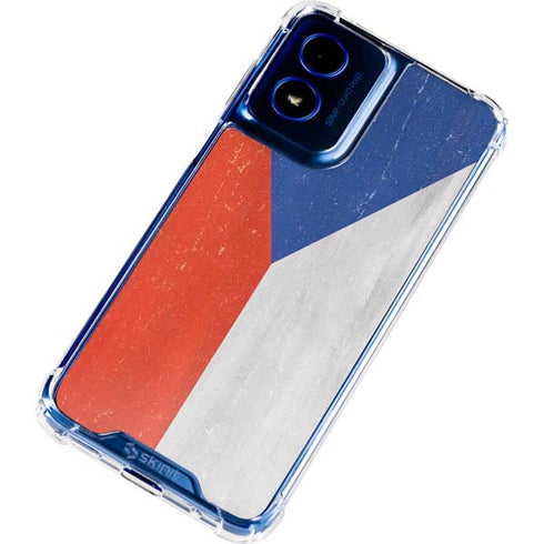 Czech Republic Flag Distressed Moto G 5G (2024) Clear Case